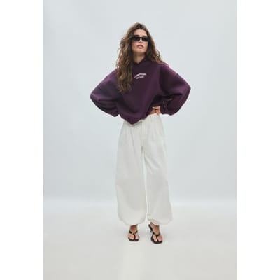 Stradivarius Oversized grafische sweater  Purper XS