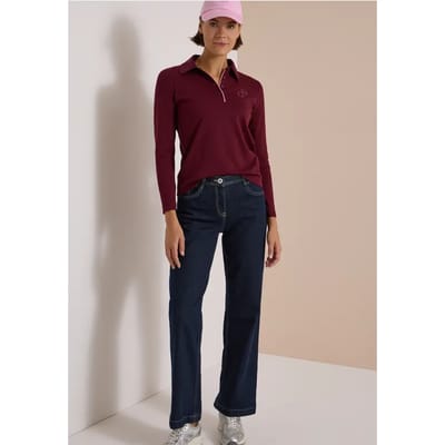 Poloshirt met lange mouwen en knopen