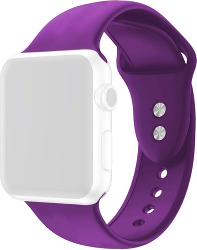 By Qubix - Geschikt voor Apple Watch bandje - Siliconen sportbandje - Paars - Dubbele druksluiting - Geschikt voor Apple Watch 38mm / 40mm / 41mm / 42mm - siliconen sport bandje - smartwatchbandje