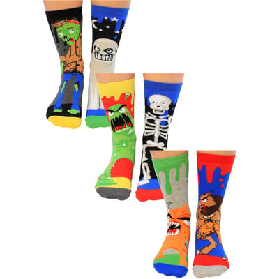 UNITED ODD SOCKS - 6-Paar Jongens Zombie Katoenen Odd Socks in Geschenkdoos - Zombodieën
