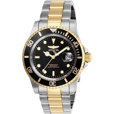 Invicta Pro Diver 26973 Heren Horloge - Waterdicht - Analoog - Quartz Uurwerk - Roestvrij Staal met zwarte Wijzerplaat - 40mm