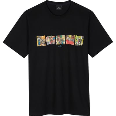 Paul Smith Mens Reg Fit Ss T Shirt Zebras Black Maat: M | T-shirts met Print Outlet | Heren | Zwart