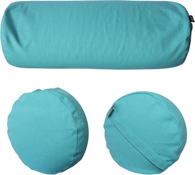 SnelShoppen - VLFit Yoga Bolster, milieuvriendelijke boekweitbolster 61 cm x 23 cm, afneembare wasbare hoes, ideaal voor yoga, meditatie en ondersteun
