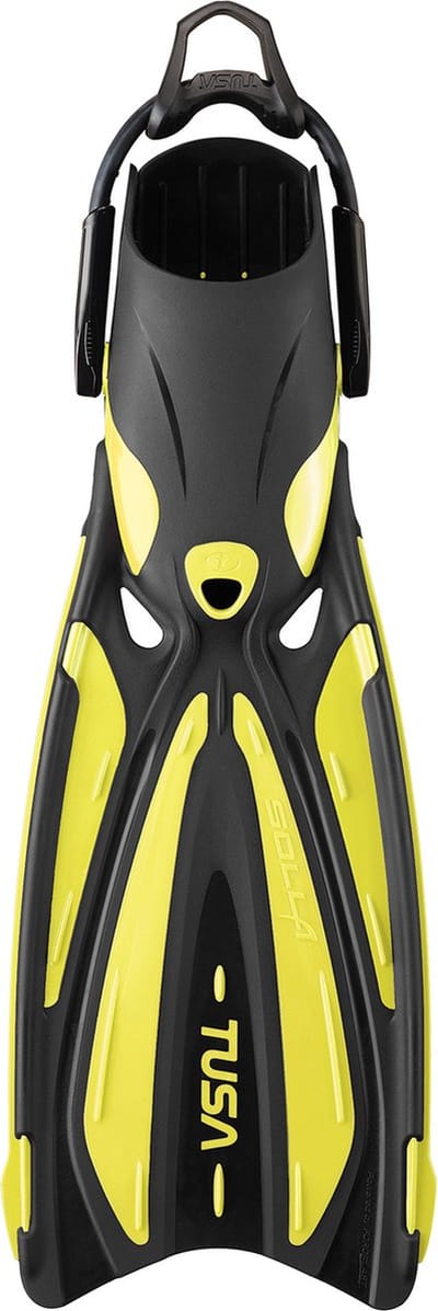 TUSA SOLLA Duikvinnen voor Volwassenen - Zwemvinnen met ForcElast technologie voor krachtige voortstuwing - Zwart/Geel - Maat L-XL (44–50) / (28–32 cm) - SF0114 L-XL FY