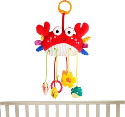 Kinderwagen hanger - Zacht pluche speeltje - Baby vermaken - Tijdbesparende clip - 26 cm - Multicolor