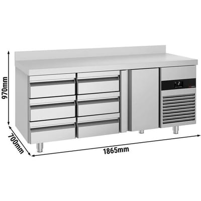 GGM Gastro Kühltisch PREMIUM - 1865x700mm - mit 1 Tür - 6 Schubladen - mit Aufkantung