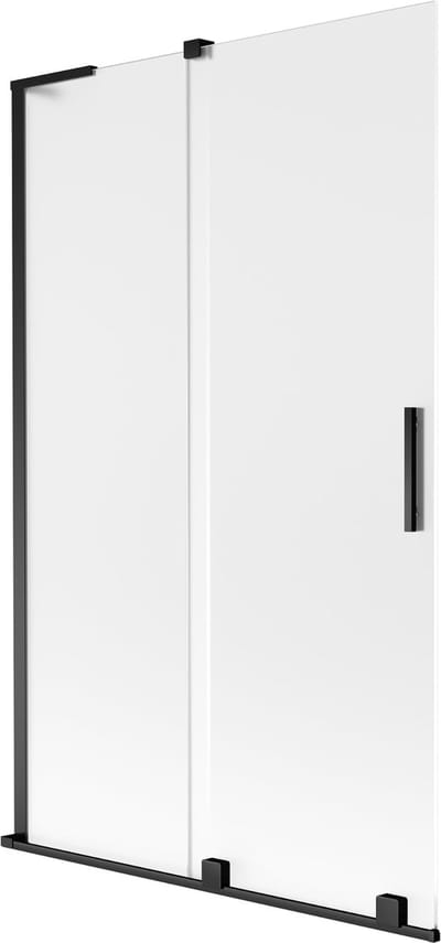 Mexen Velar L badwand scherm tweedelig schuifbaar 110 x 150 cm, matglas, zwart - 896-110-003-31-70