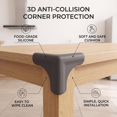 Siliconen Hoekbescherming voor Baby's - 4 Stuks Anti-Collisie Hoekbeschermers voor Meubels, Tafel en Bureau Veiligheid
