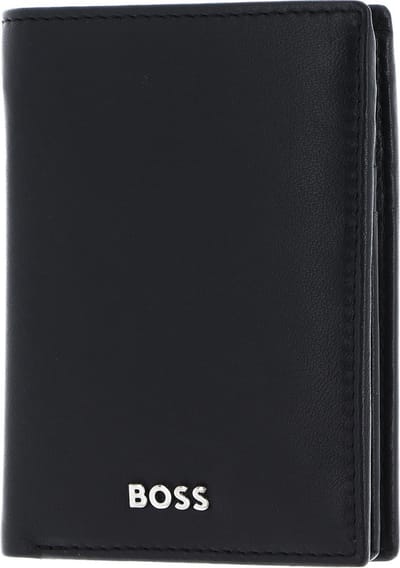 HUGO BOSS Leren Kaarthoes Classic Smooth Trifold Card Case Black Zwart