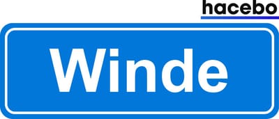 Hacebo - Plaatsnaam Sticker - 29x10 CM - Winde sticker - Verkeersborden sticker - grappige cadeaus - Winde