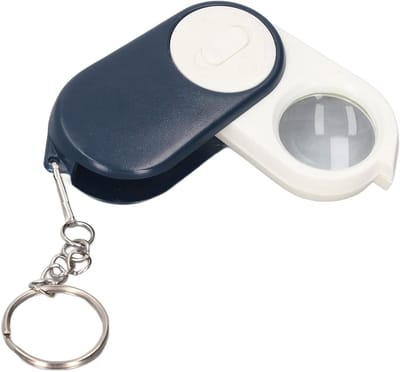 Vergrootglas met LED Licht, 10X Vergroting Handheld Zakformaat Vergrootglas - Ideaal voor Lezen, Inspectie, Sieraden - Inclusief Sleutelhanger - Compact en Draagbaar - Voor Munten, Hobby, Reizen.