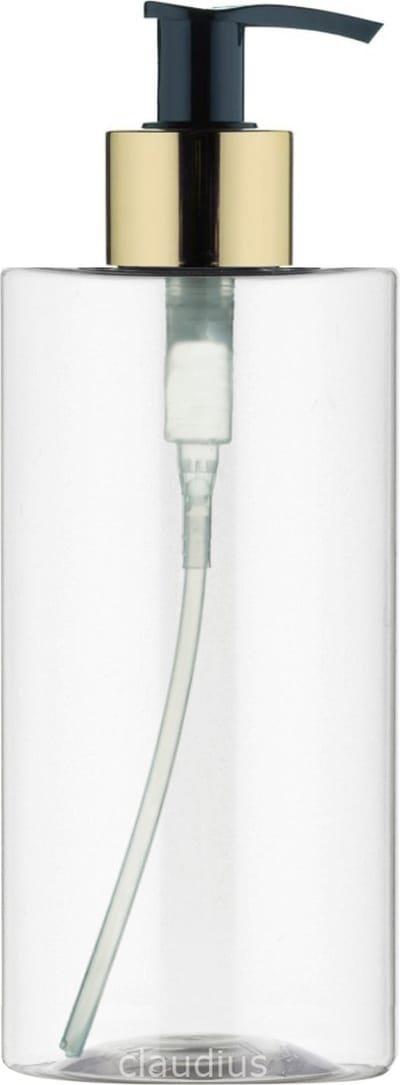 Lege Plastic Fles 500 ml PET - Transparant - met gouden pomp - set van 10 stuks - navulbaar - leeg