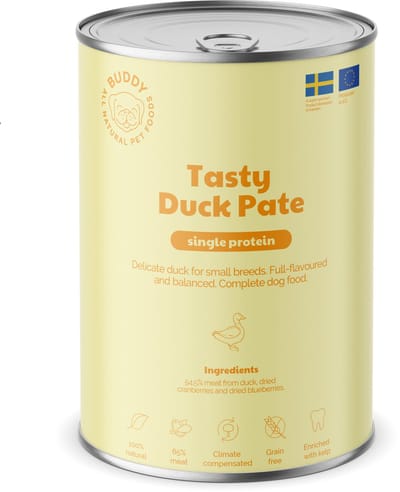 BUDDY natvoeding Tasty Duck Pate 400 gr. - per 6 stuks