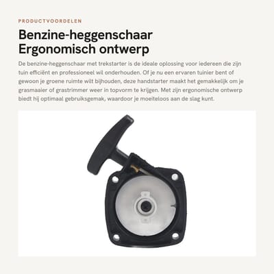 Dailygoods- Terugspoelstarter Ergonomisch Ontwerp - Handstarter - Trekstarter - Grasmaaier Onderdelen - 50 x 50 mm - Kwaliteitsborging