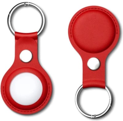 New Age Devi - Premium Hoesje geschikt voor Apple Airtag Siliconen Sleutelhanger - Hoesje - Rood