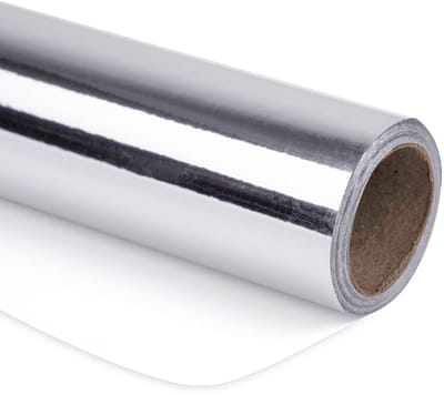 Allecto - inpakpapier - zilver metallic - hoge kwaliteit - 44 cm x 10 m - perfect voor bruiloft en verjaardag - cadeaupapier - geschikt voor feeste..