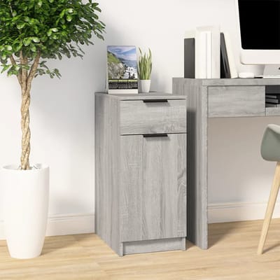 vidaXL - Bureaukast - 33,5x50x75 - cm - bewerkt - hout - grijs - sonoma - eikenkleurig