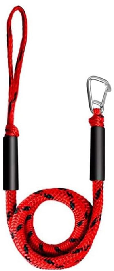 Touw - Boottouw - Landvast - Bungee Dock Lines - Bungee Docking Rope Rekbare Boot - met Clip - voor Jet Ski - Ponton - Kajak - Rood & Zwart
