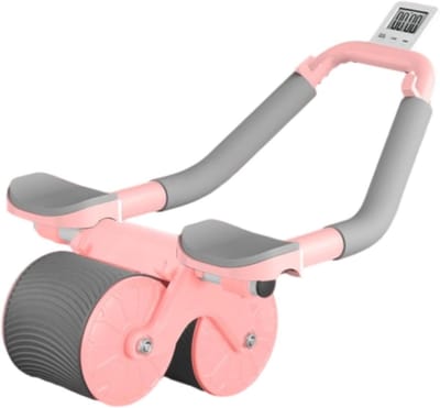 Abdominal Wheel - Buikspierroller Core Trainer - Krachtige Core Training - Automatische Terugslag Functie - Met Elleboogsteun - Zwart
