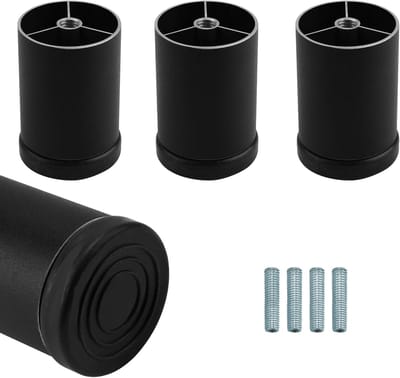 4 stuks in hoogte verstelbare meubelpoten, M8, aluminiumlegering, zwart, 6 cm, 0-8 mm compensatie, universeel voor bank, kast, bureau en meer