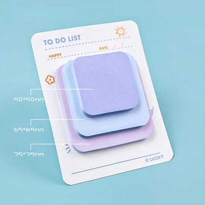 Bloc-notes multicolore 3 tailles bloc-notes adhésif autocollant scrapbooking bricolage agenda pense-bête fournitures scolaires de bureau papeterie Kawaii violet