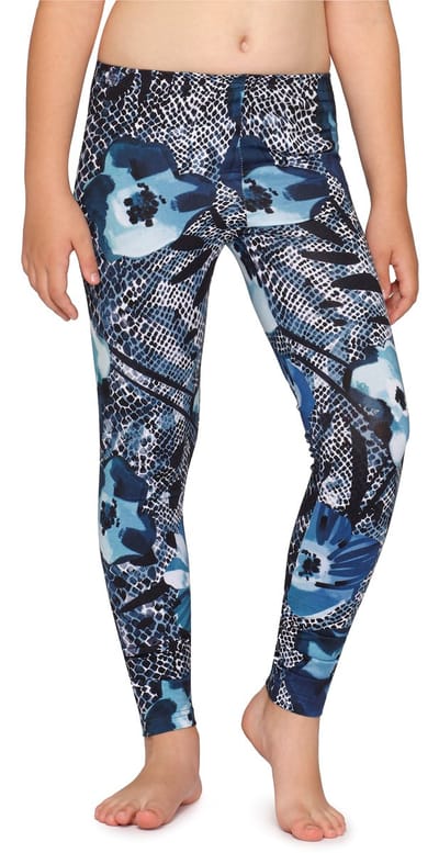 Merry Style Meisjes Lange Legging - van Katoenen - Vrijetijdsbroek - Sport - MS-MS10-337-LE-new - Marineblauw/Blumen - 116