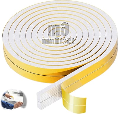 Zelfklevende Sealing Tape van 15 mm x 10 mm - Foam Plakband voor Raamvoegen, Keukenlade Randen en Deuren - 6 meter Rol