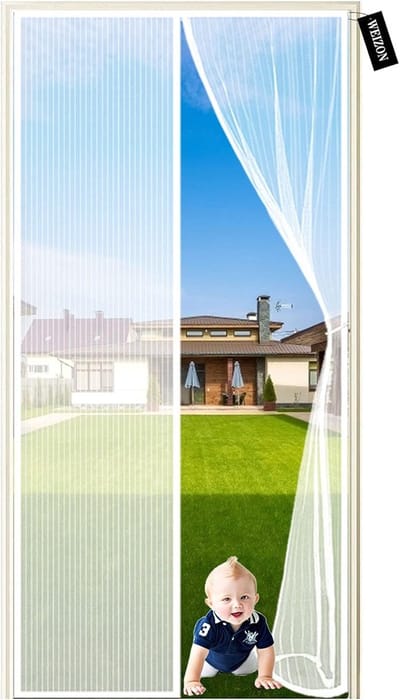 Magnetische Hordeur - Vliegengordijn Zonder Boren - Frisse Lucht Binnen - Handsfree Automatische Sluiting - 110 x 245 cm - Wit