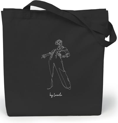 Jute boodschappentas zwart - duurzame stoffen tas 35 x 42 x 8 cm - 100% katoen - herbruikbare shopper dames
