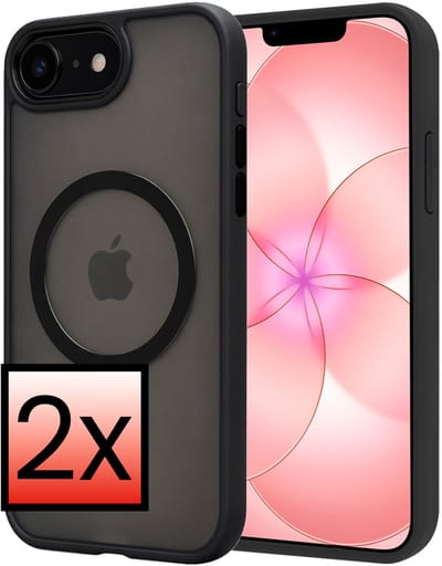 Hoesje - 2 Stuks - Geschikt voor Apple iPhone 17e - Magsafe Compatible - Sterk & Shockproof - Back Cover - Shock Proof Case - Telefoon Hoes - Zwart