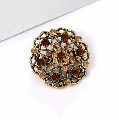 Zelto-Broche -Bruine Bloem- Goudkleur- Bloemen-Broche Boetiek-Dames Broche-Bloem Broche-Sierspeld