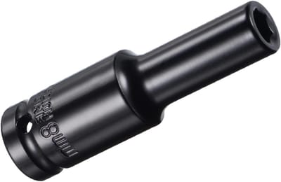 Diepe Impact Steeksleutel 1/2" Aandrijving 8mm, CR-V Staal, 6-Punt Ontwerp voor Schroefinstallatie en Verwijdering
