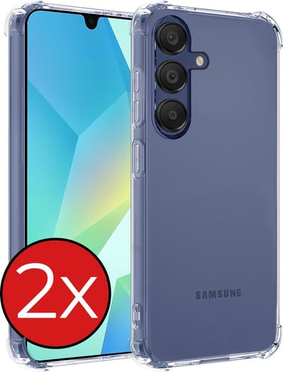 Hoesje - 2 Stuks - Geschikt voor Samsung Galaxy A16 - Sterk & Shockproof - Back Cover - Siliconen Case - Telefoon Hoes Shock Proof - Telefoonhoes - Transparant