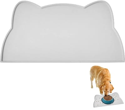 longziming - Huisdiermat - Siliconen Voermat Voor Kat En Hond - Waterdichte Antislip Voermat Voor Voerbakken - Huisdier Voermat Voor Katten En Kleine Honden - 47*26 cm - Grijs
