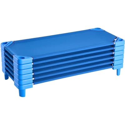 Stapelbaar Kinderbedje 52  x 23  Kinderdagverblijf Slaapbedjes voor Kinderen Blauw (Pak van 6)