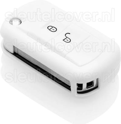 Autosleutel Hoesje geschikt voor Land Rover - SleutelCover - Silicone Autosleutel Cover - Sleutelhoesje Wit