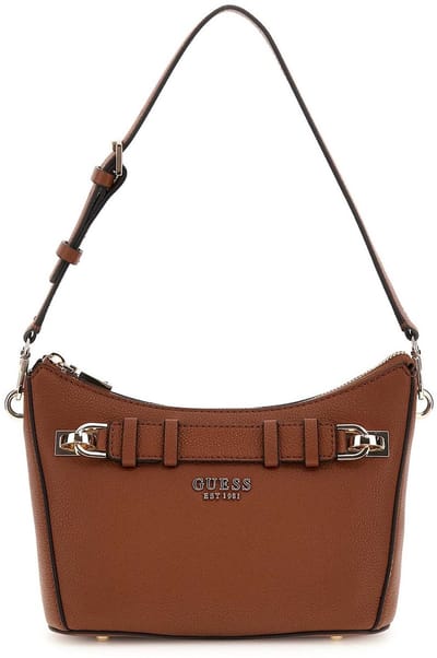 GUESS schoudertas Gregoria Top Zip Shoulder Bag Cognac bruine