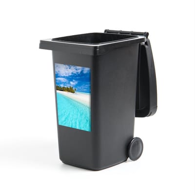 Container sticker One Foot Island - Het One Foot Island is omringd door turquoise water Klikosticker - 40x60 cm - kliko sticker - weerbestendige containersticker