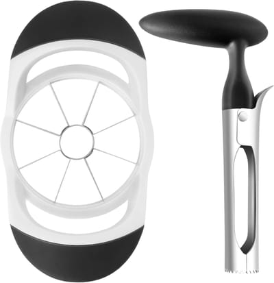 Thijox - Appelsnijder en Ontpitterset, Fruitsnijder met Scherpe Roestvrijstalen Messen, Ergonomische Antislip Handgrepen, Ideaal voor Keuken en Feest,