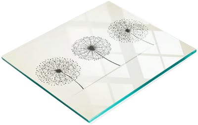 Gehard multifunctioneel decoratief bord van glas met paardenbloemmotief, 60x52 cm