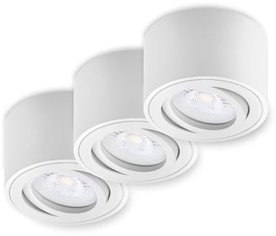 3 Stuks Dimbare Opbouwspots met LED-module 4,9W Warm Wit