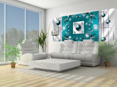 Turquoise Diamond Abstract Modern Photo Wallcovering