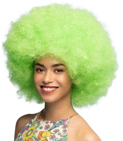 Boland - Pruik Sugar neongroen Groen,Neon - Krullen - Kort - Vrouwen - Clown -