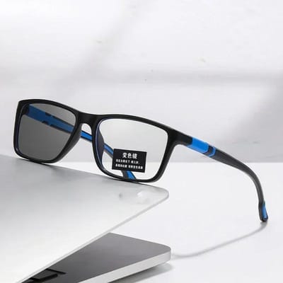Fotochemische Myopie Brillen voor Mannen Vrouwen Sport Anti-blauw Licht Bijziendheid Brillen Kleur Veranderend Zwart Rood Montuur Brillen 0 white