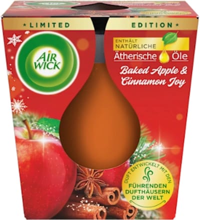 Winter Geurkaars in Glas Baked Apple & Cinnamon - AirWick | 1x 105g - Kerstgeur - Appel & Kaneel | Limited Edition - Brandduur: ca. 20 uur