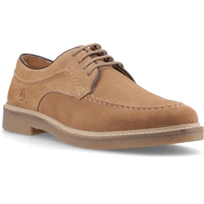 Hush Puppies Genny Leren Heren Taupe Veterschoenen