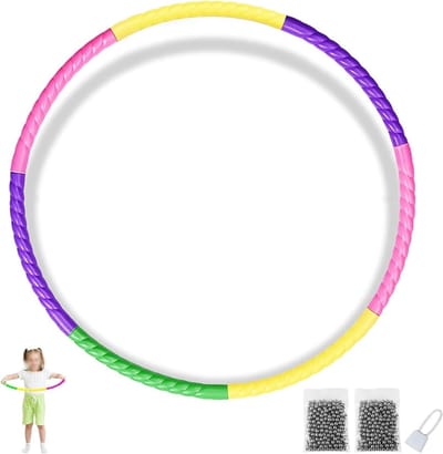 Verwijderbare Fitness Hula Hoop met 200 Stalen Ballen - 7-delige Set voor Gymnastiek, Spelletjes en Gewichtsverlies - 60 cm Diameter