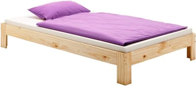 Futon bed - Eenpersoonsbed - Slaapkamer inrichten - Massief hout - 90 x 190 cm - Natuurlijk gelakt