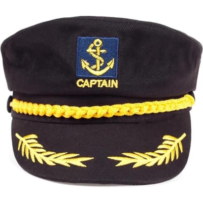 Unisex Piraat Haak Borduurwerk Marine Pet Lente Herfst Zeemanspetten Dames Baret Petten Heren Platte Top Kapitein Militaire Petten zwart