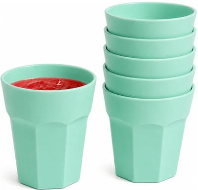 Plasticforte onbreekbaar drinkglas - 6x - kunststof - mintgroen - 360 ml - drinkglazen - lichtgewicht - 9 x 10 cm - stapelbaar